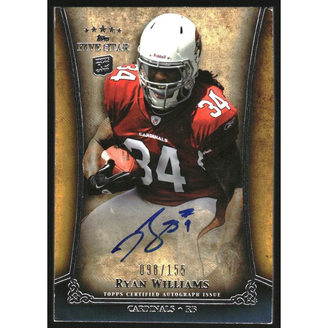 2011 Topps Five Star Rookie Autographs #FSFARW Ryan Williams/155. rookie card picture