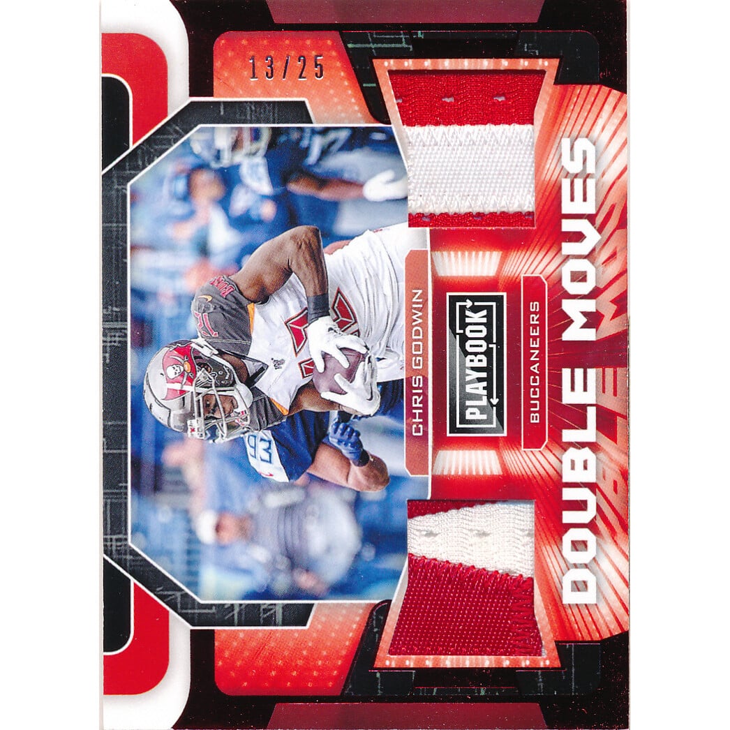 2020 Panini Playbook Double Moves Jerseys Red #2 Chris Godwin. rookie card picture