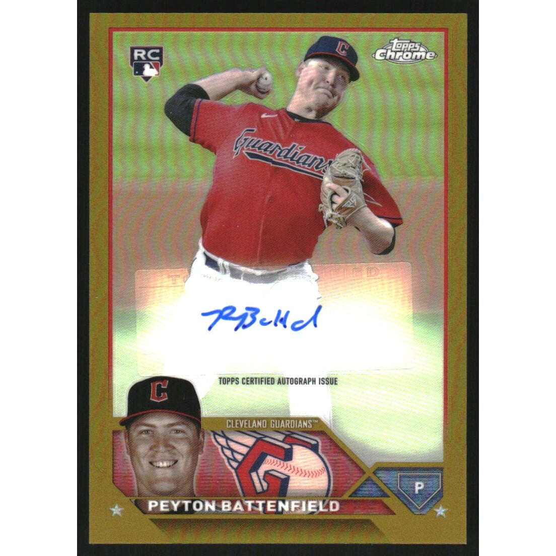 2023 Topps Chrome Update Autographs Gold Refractors #ACPBA Peyton Battenfield. rookie card picture
