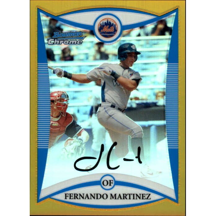 2008 Bowman Chrome Draft Prospects Gold Refractors #BDPP101 Fernando Martinez FG. rookie card picture