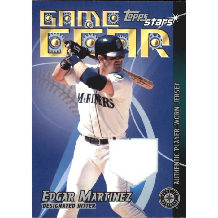 2001 Topps Stars Game Gear Jerseys #TSREM Edgar Martinez A. rookie card picture