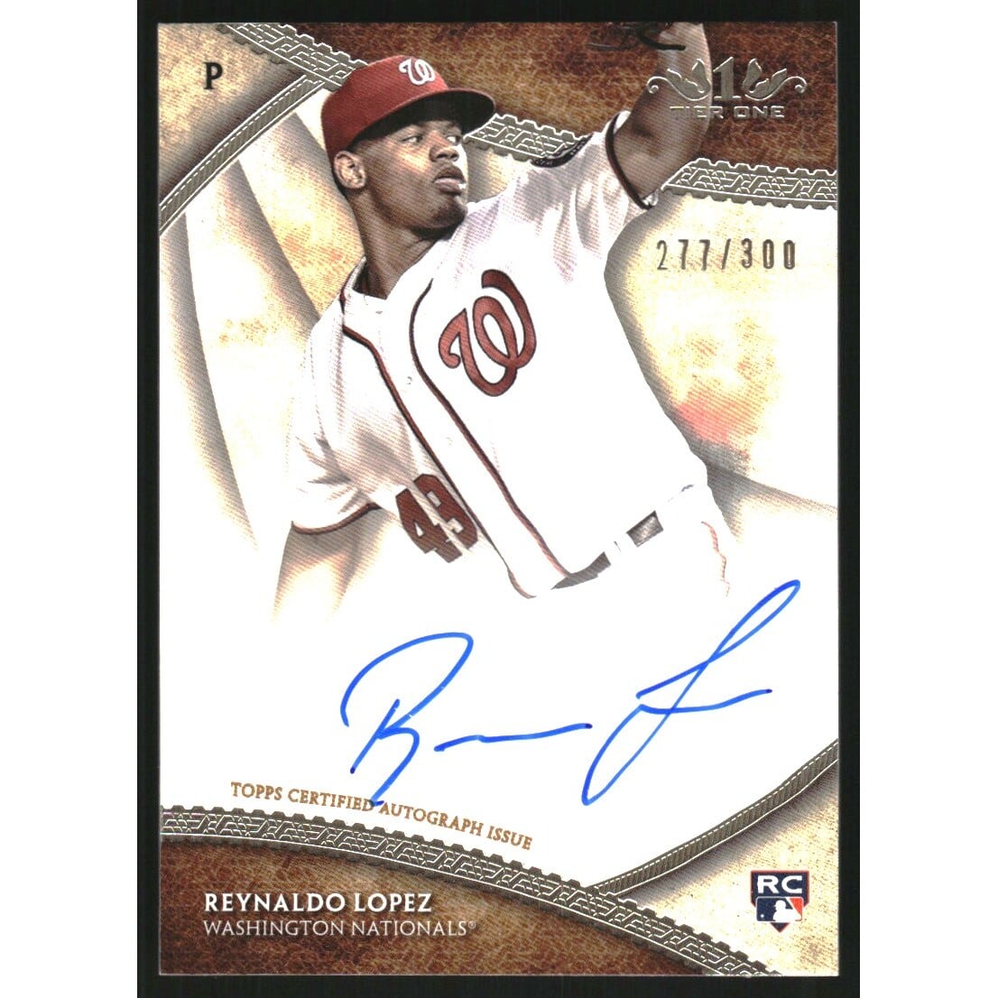 2017 Topps Tier One Break Out Autographs #BOARLP Reynaldo Lopez/300. rookie card picture