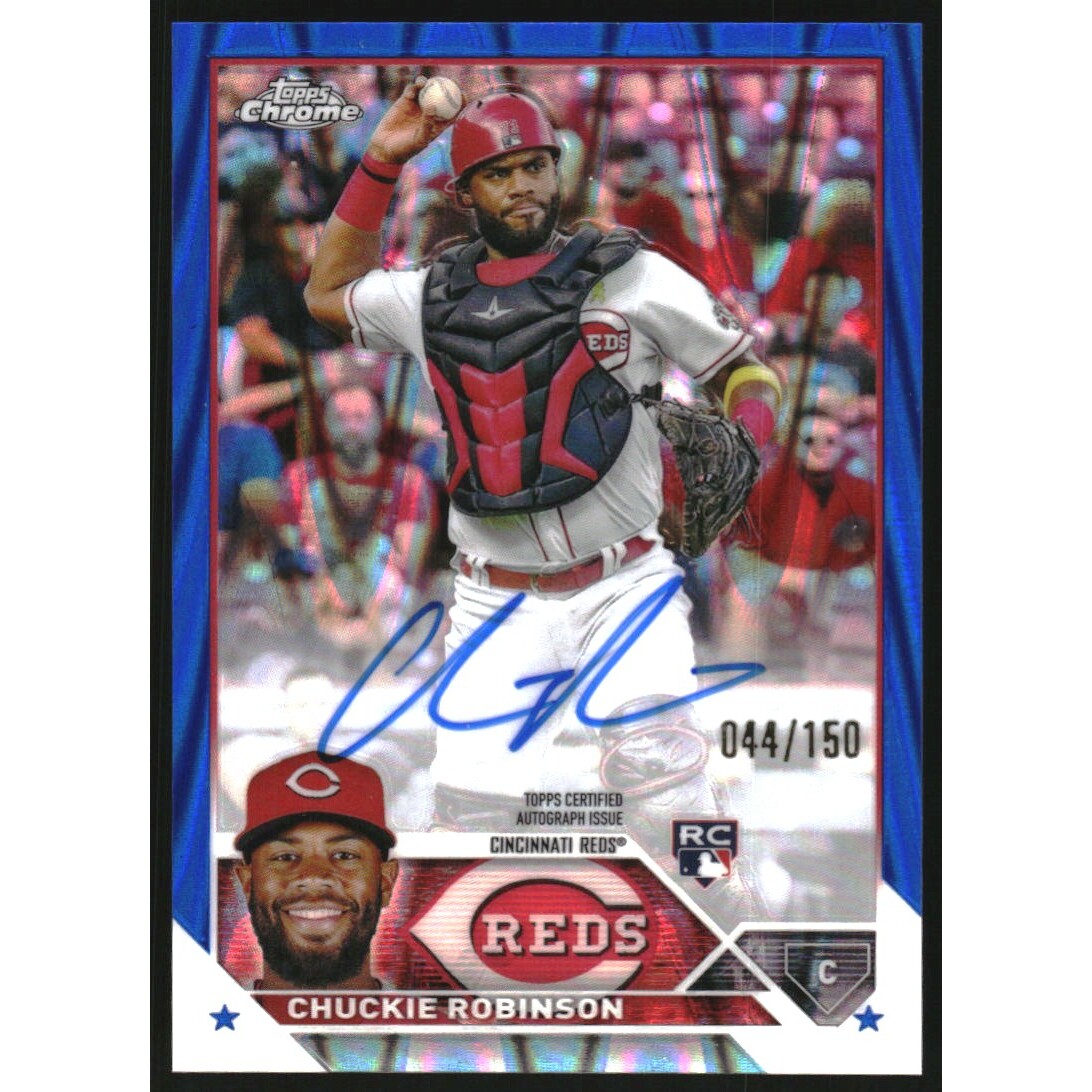 2023 Topps Chrome Rookie Autographs Blue RayWave Refractors #RACRO Chuckie Robinson. rookie card picture