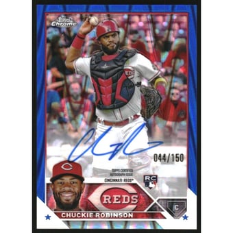 2023 Topps Chrome Rookie Autographs Blue RayWave Refractors #RACRO Chuckie Robinson