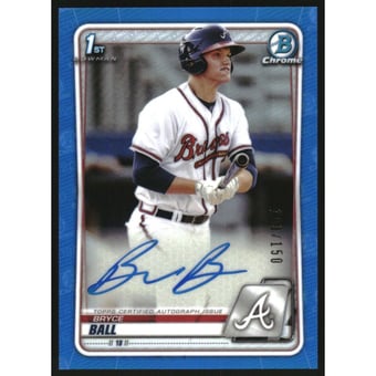 2020 Bowman Chrome Prospect Autographs Blue Refractors #CPABBA Bryce Ball