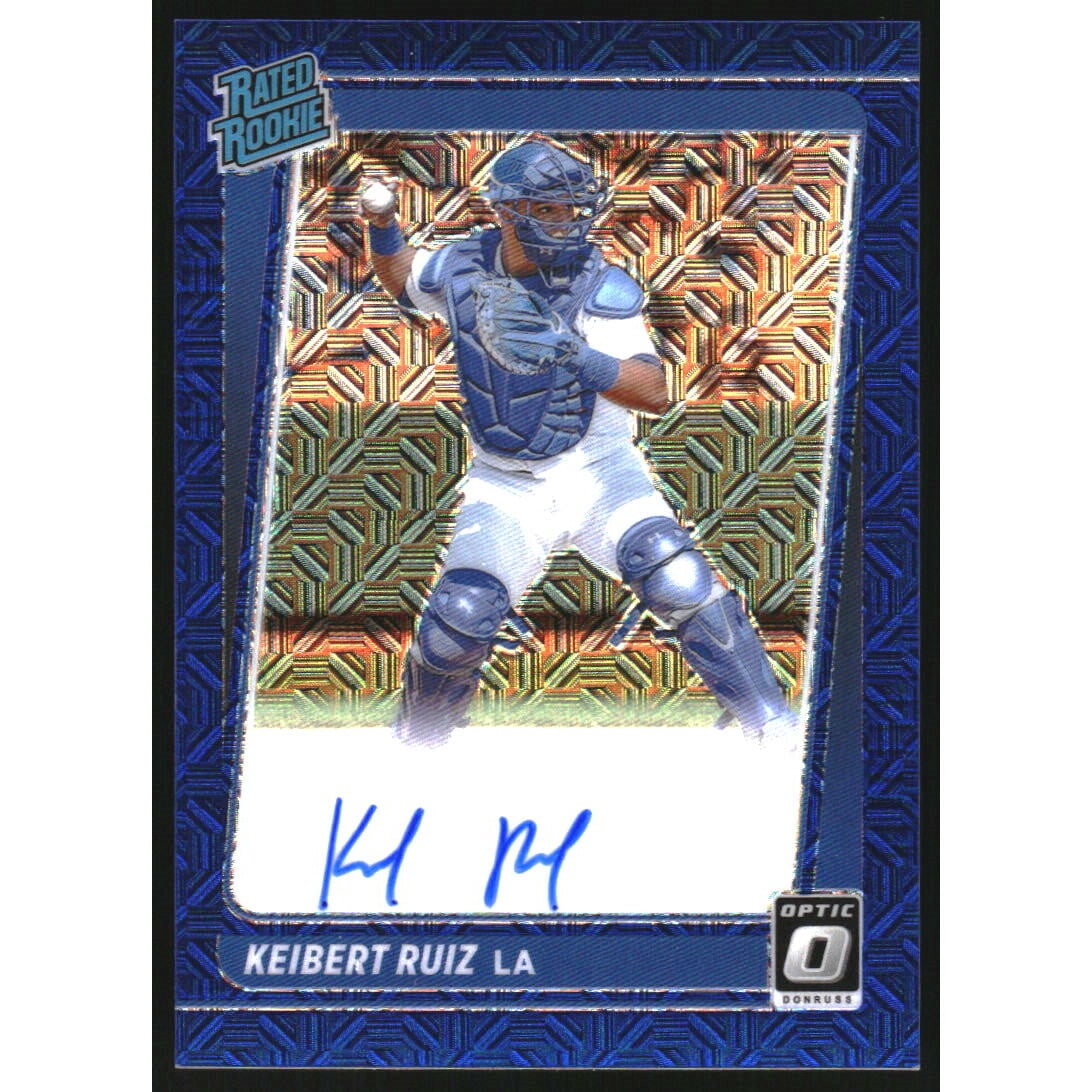 2021 Donruss Optic Rated Rookies Signatures Blue Mojo #20 Keibert Ruiz. rookie card picture