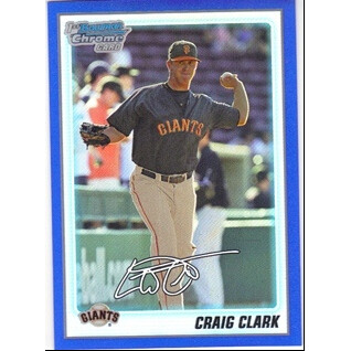 2010 Bowman Chrome Prospects Blue Refractors #BCP27 Craig Clark. rookie card picture