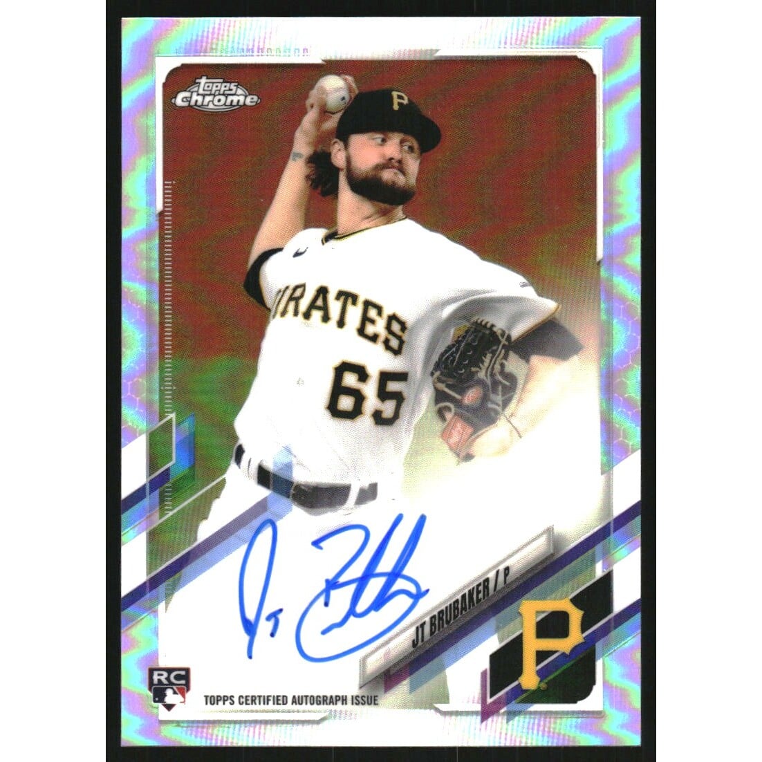 2021 Topps Chrome Rookie Autographs Refractors #RAJTB JT Brubaker. rookie card picture