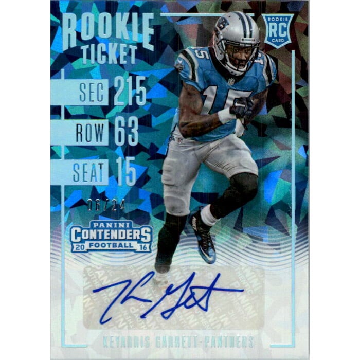 2016 Panini Contenders Cracked Ice #177 Keyarris Garrett AU. rookie card picture