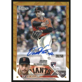 2023 Topps Chrome Rookie Autographs Gold Wave Refractors #RADV David Villar