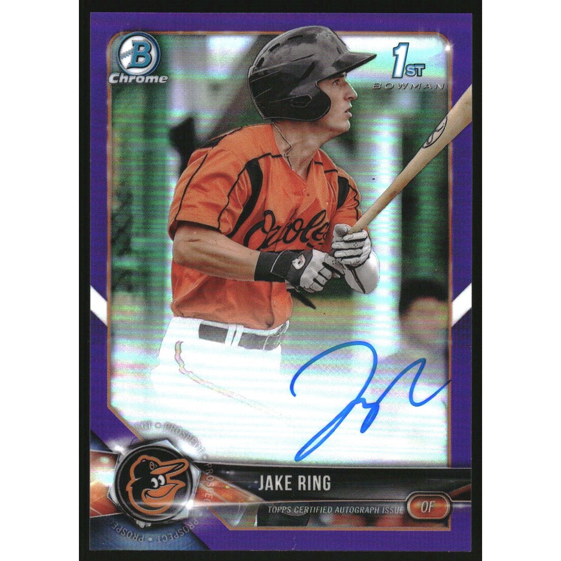 2018 Bowman Chrome Prospect Autographs Purple Refractors #CPAJRI Jake Ring