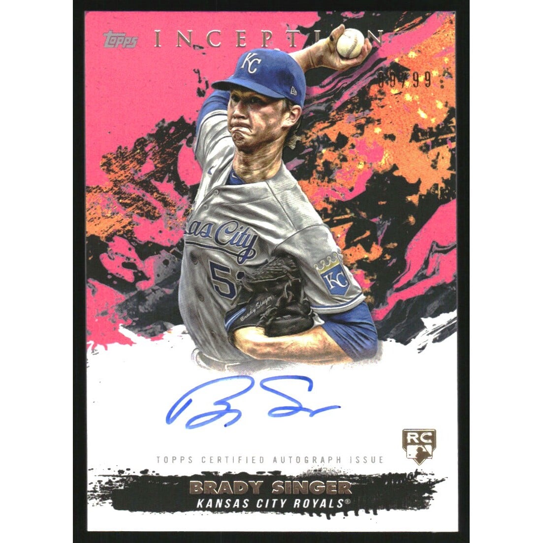 2021 Topps Inception Rookie and Emerging Stars Autographs Magenta #RESABS Brady Singer. rookie card picture