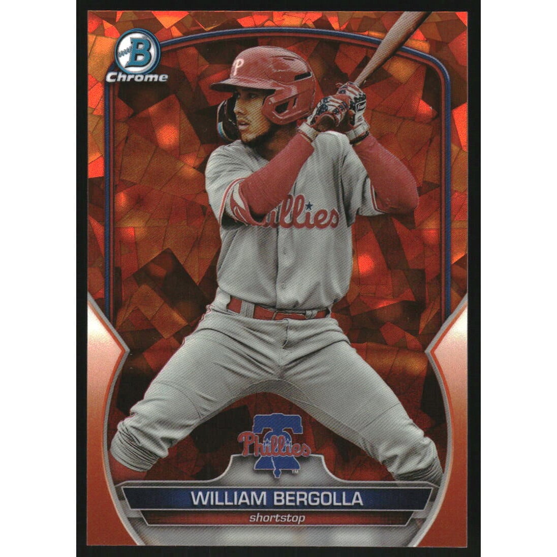 2023 Bowman Chrome Draft Sapphire Orange Refractors #BDC64 William Bergolla. rookie card picture