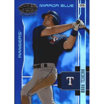 2003 Leaf Certified Materials Mirror Blue #188 Mark Teixeira