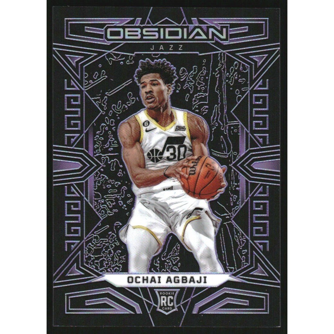 2022-23 Panini Obsidian Electric Etch Purple #191 Ochai Agbaji. rookie card picture