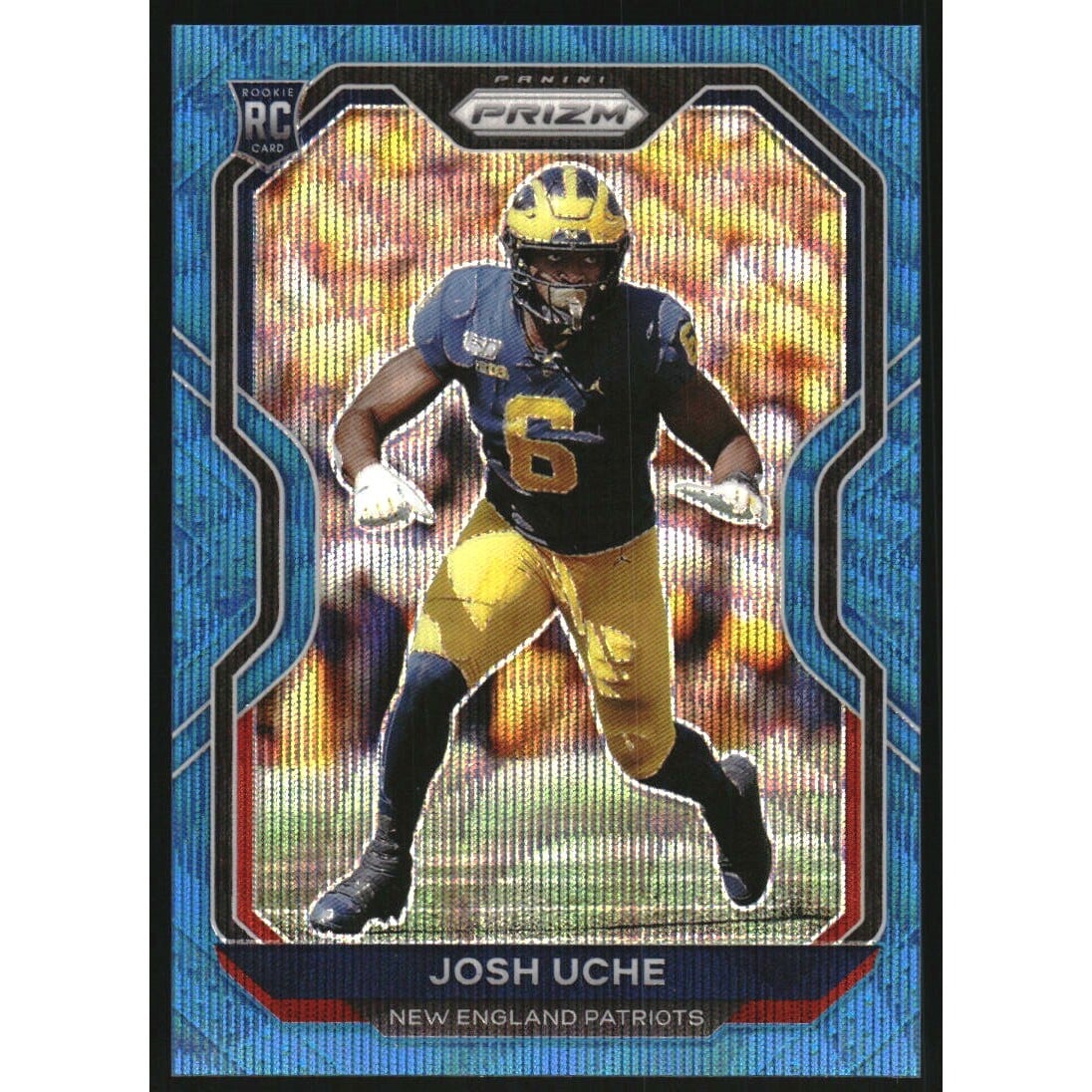 2020 Panini Prizm Prizms Blue Wave #369 Josh Uche. rookie card picture
