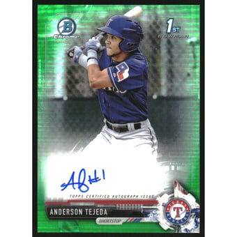 2017 Bowman Chrome Prospect Autographs Green Refractors #CPAAT Anderson Tejeda
