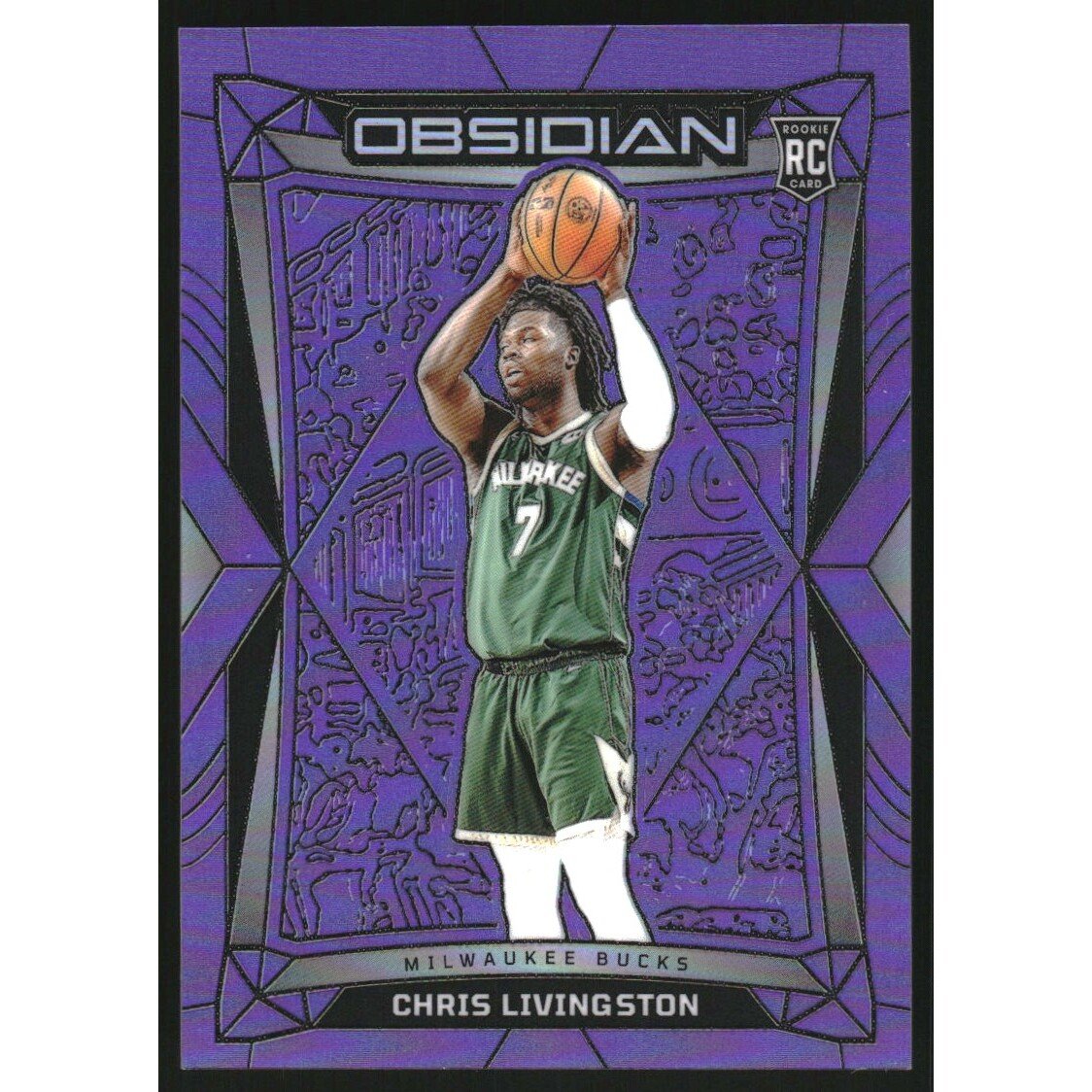 2023-24 Panini Obsidian Electric Etch Purple Flood #60 Chris Livingston. rookie card picture