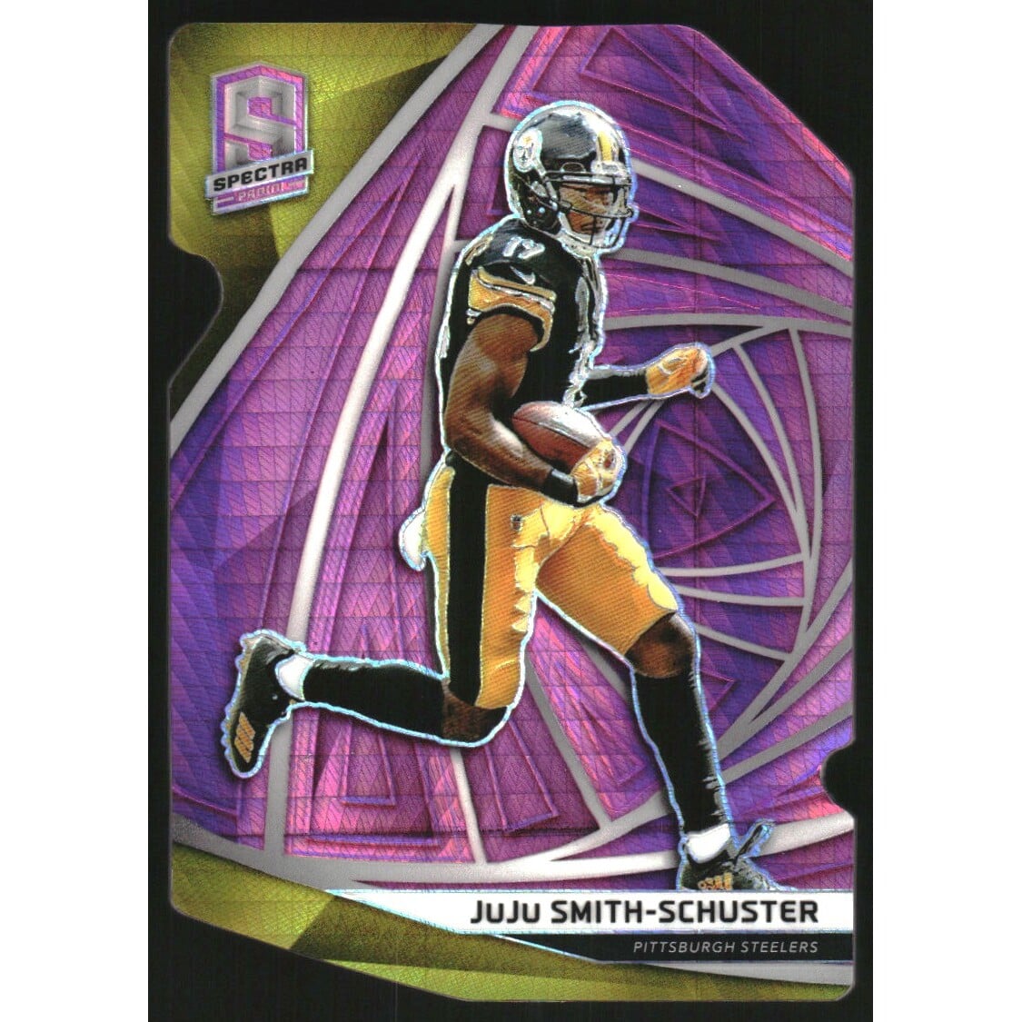 2019 Panini Spectra Neon Pink Die Cut #25 JuJu Smith-Schuster. rookie card picture