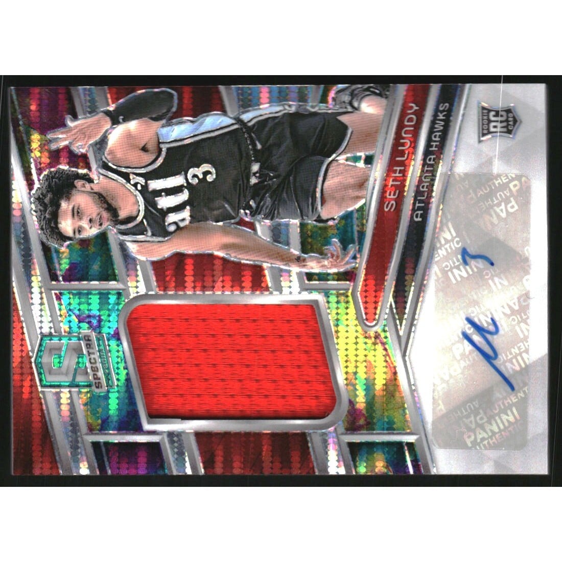 2023-24 Panini Spectra Celestial #229 Seth Lundy JSY AU/99. rookie card picture