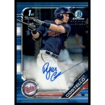 2019 Bowman Chrome Prospect Autographs Blue Refractors #CPARC Ryan Costello