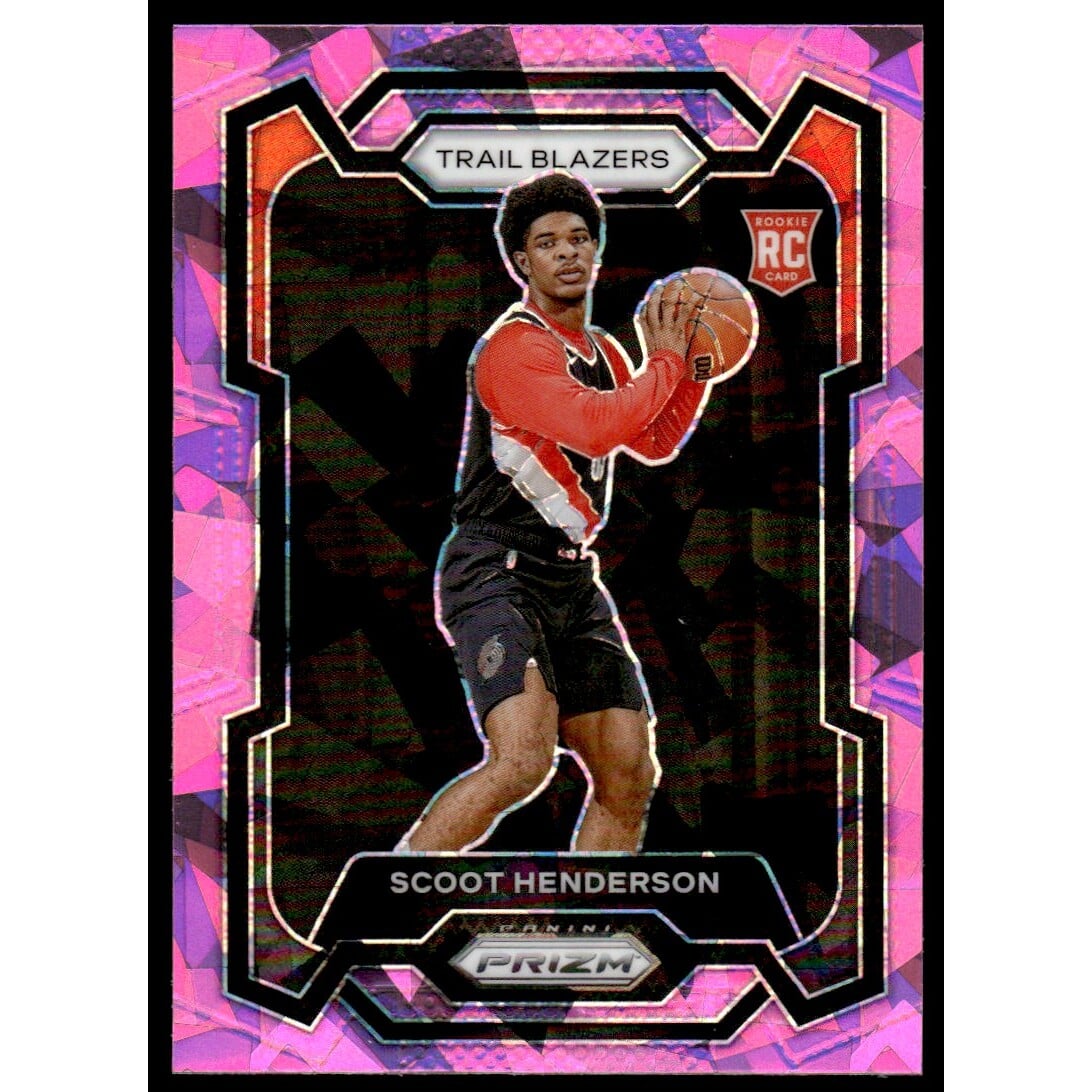 2023-24 Panini Prizm Prizms Pink Ice #141 Scoot Henderson. rookie card picture