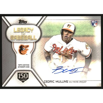 2019 Topps Legacy of Baseball Autographs 150th Anniversary #LBACMU Cedric Mullins