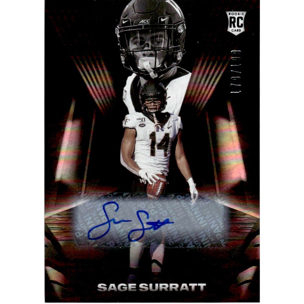2021 Panini Black Rookie Autographs #180 Sage Surratt/199. rookie card picture
