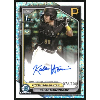 2024 Bowman Chrome Prospect Autographs Mini-Diamond Refractors #CPAKH Kalae Harrison