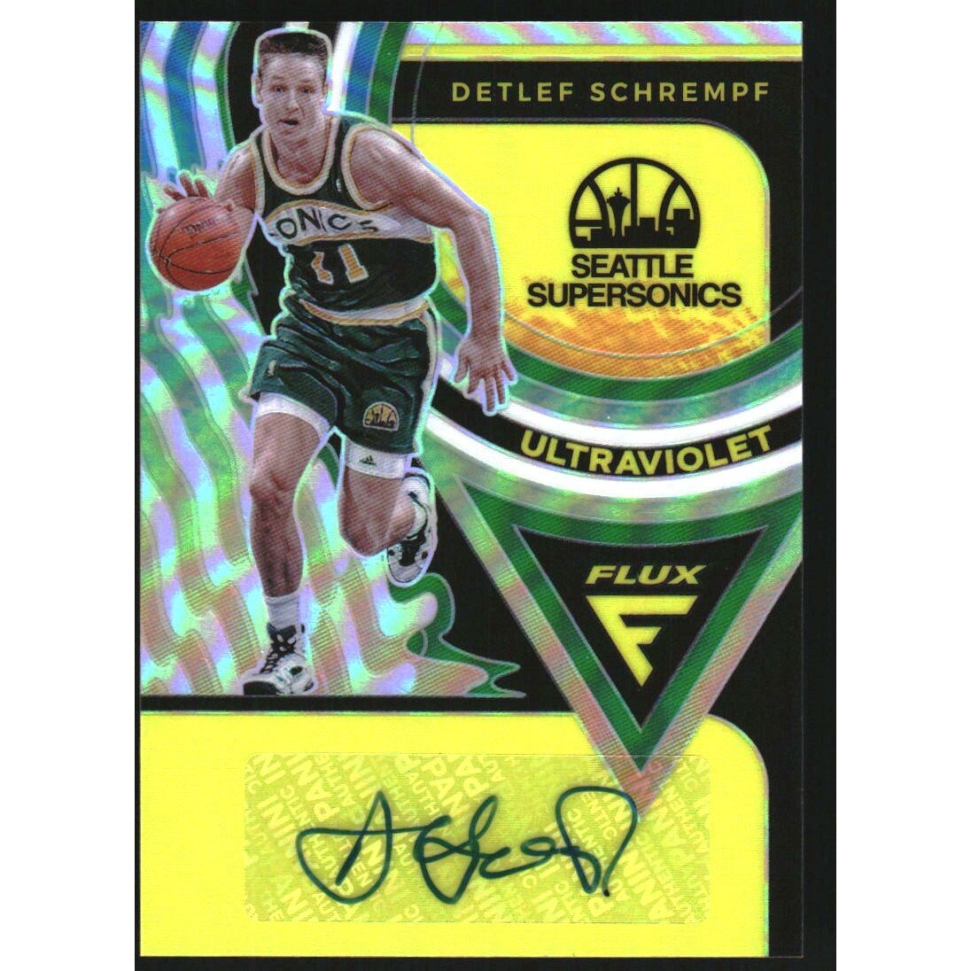 2020-21 Panini Flux Ultraviolet Signatures Silver #5 Detlef Schrempf. rookie card picture