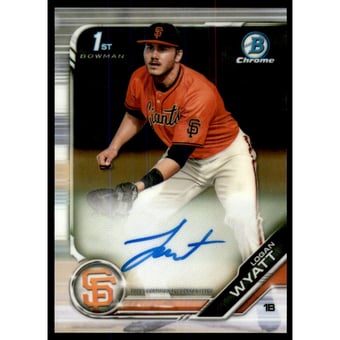 2019 Bowman Chrome Draft Autographs #CDALW Logan Wyatt