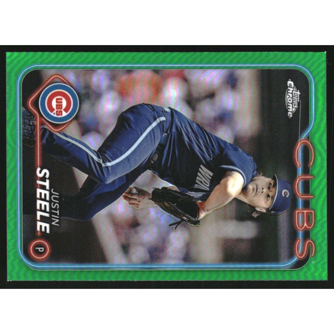 2024 Topps Chrome Green Refractors #258 Justin Steele. rookie card picture