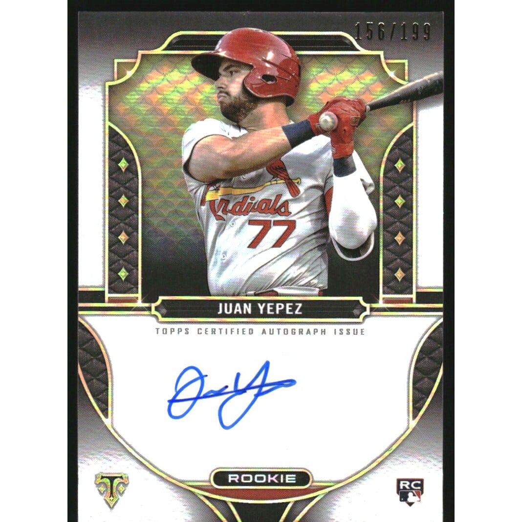 2022 Topps Triple Threads Rookie Autographs #RAJY Juan Yepez/199. rookie card picture