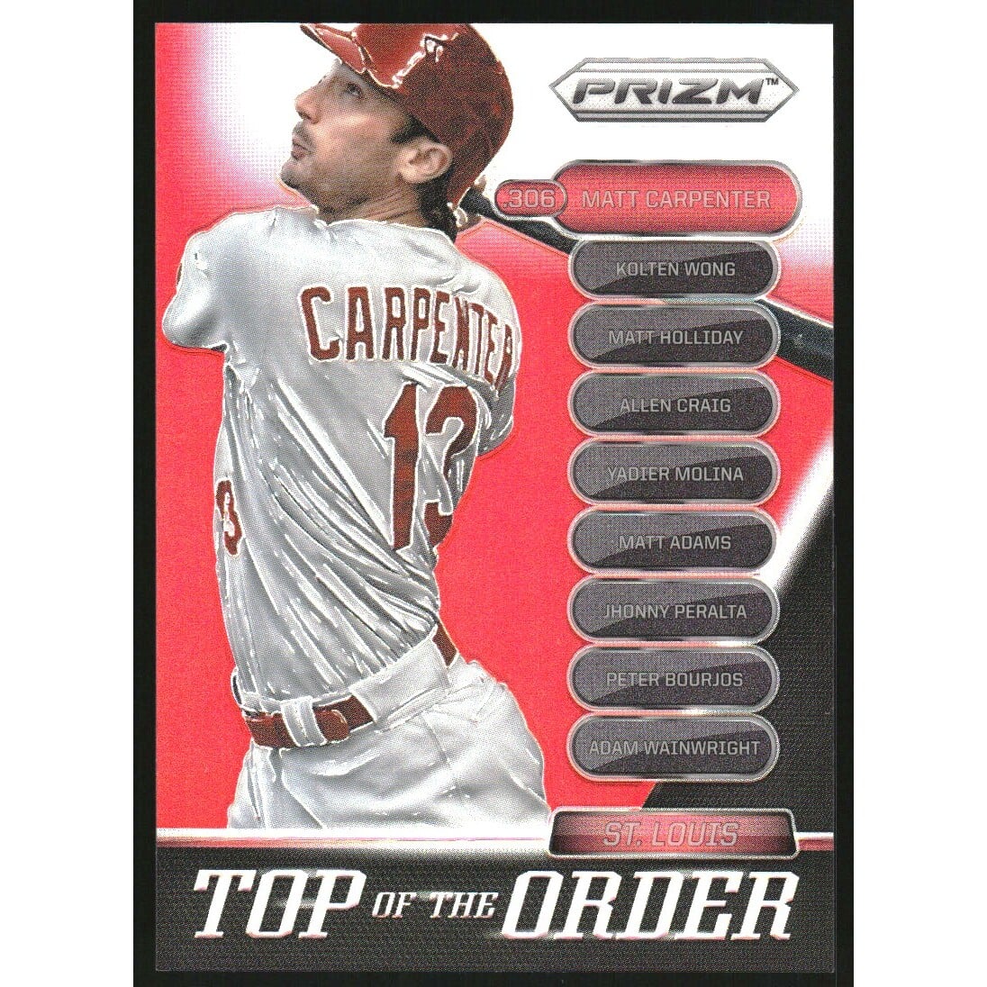 2014 Panini Prizm Top of the Order Prizms Red #2 Matt Carpenter. rookie card picture