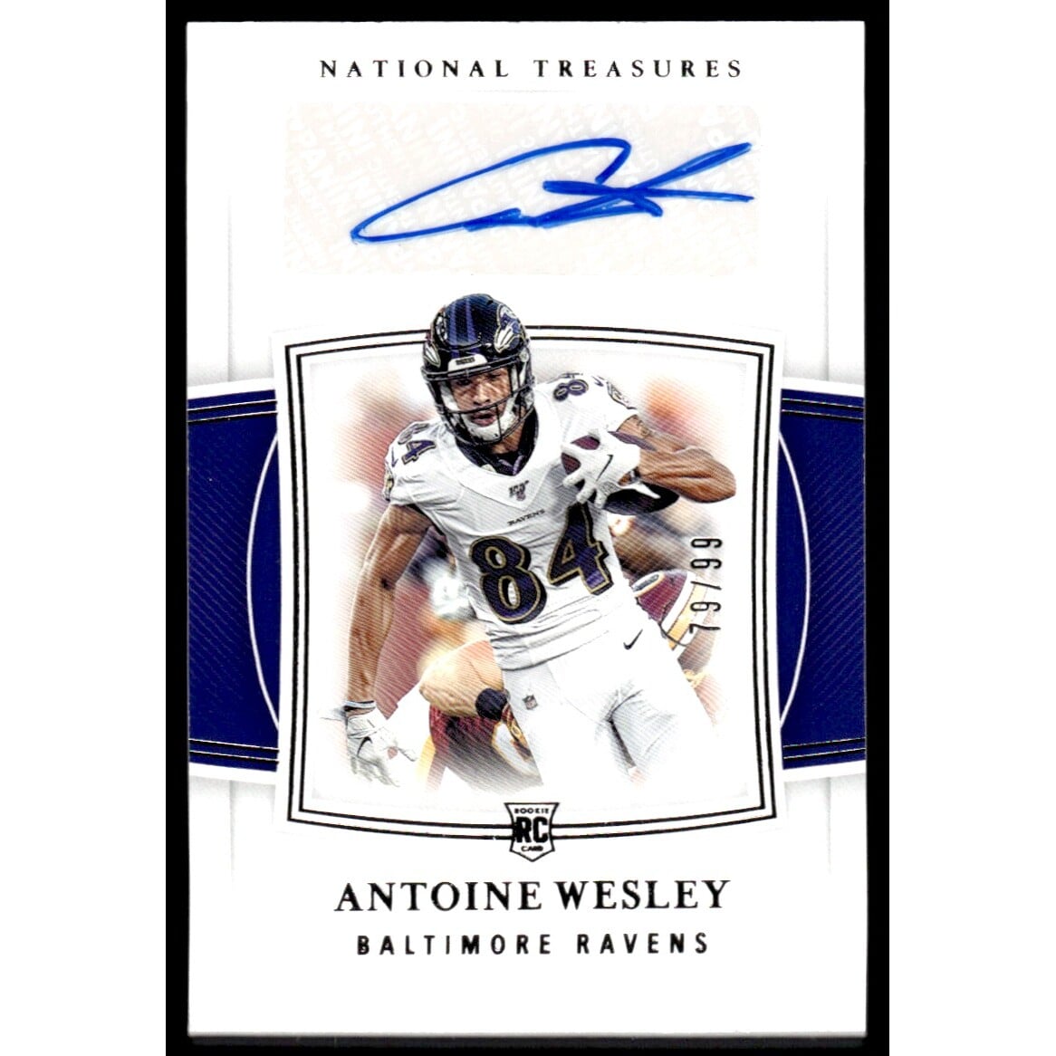 2019 Panini National Treasures #143 Antoine Wesley AU. rookie card picture