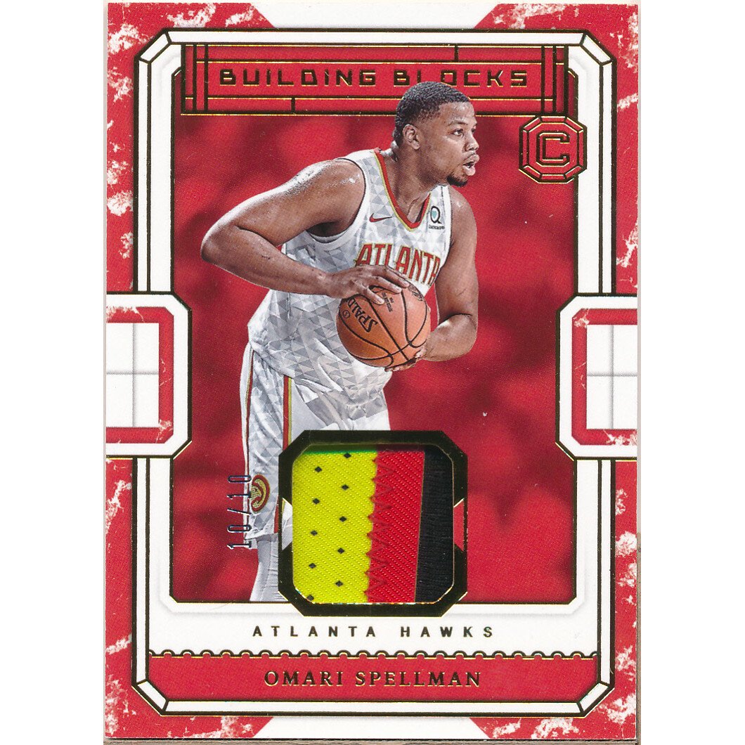 2018-19 Panini Cornerstones Building Blocks Memorabilia Prime #5 Omari Spellman. rookie card picture