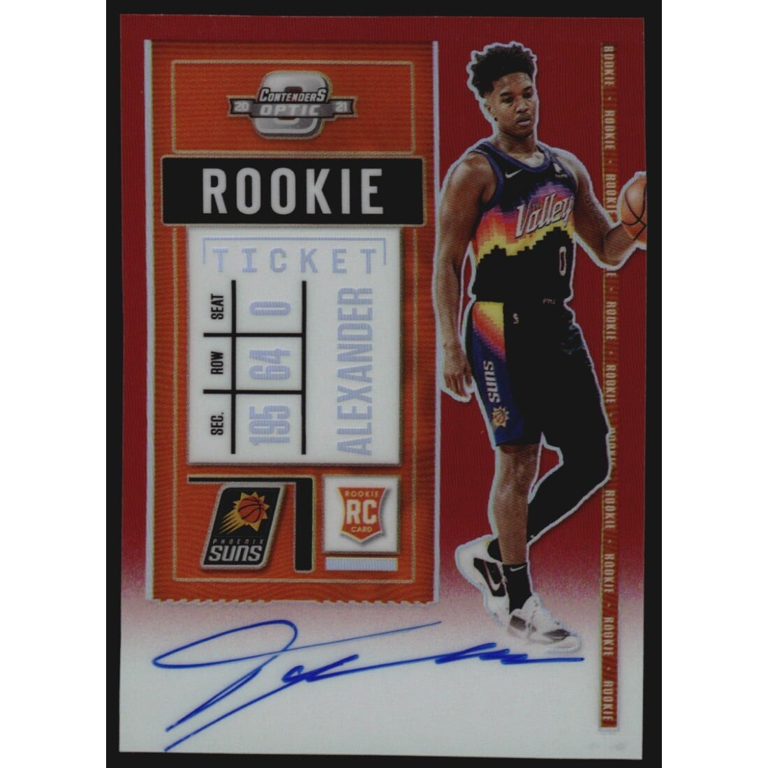 2020-21 Panini Contenders Optic Variations Red #138 Ty-Shon Alexander AU/99. rookie card picture