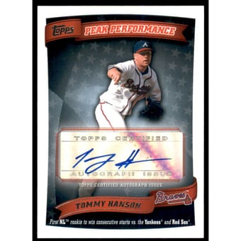 2010 Topps Peak Performance Autographs #TH Tommy Hanson B1