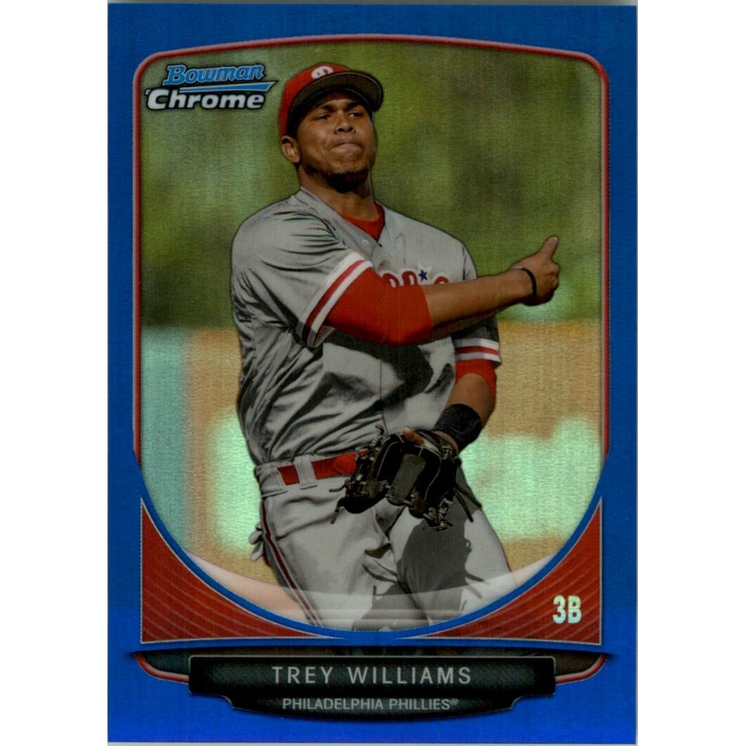 2013 Bowman Chrome Draft Draft Picks Blue Refractors #BDPP63 Trey Williams. rookie card picture