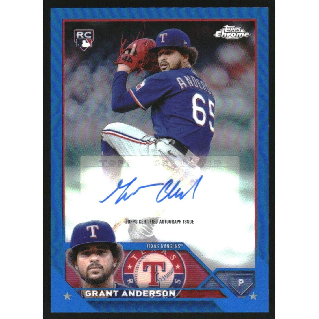 2023 Topps Chrome Update Autographs Blue Refractors #ACGAN Grant Anderson. rookie card picture