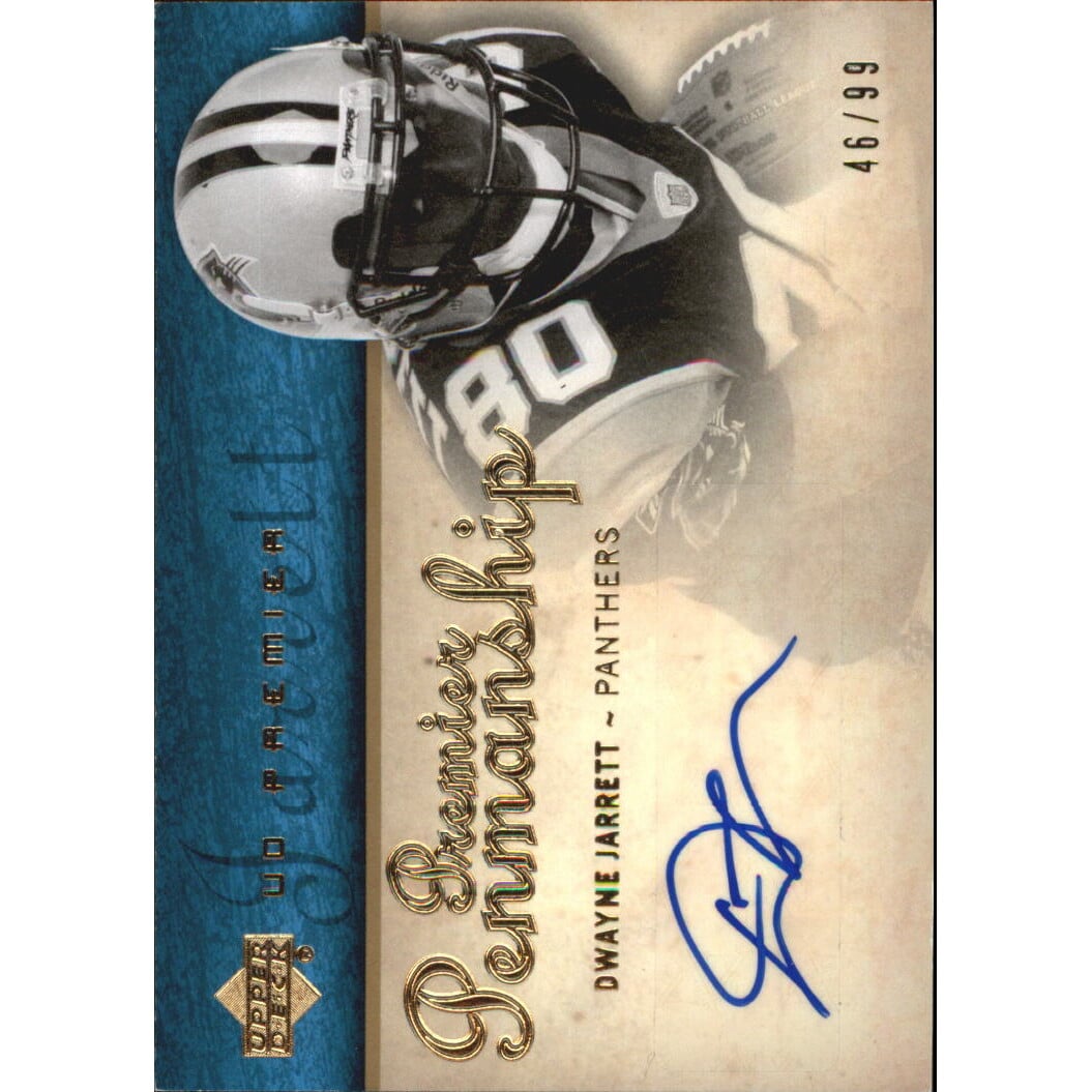 2007 Upper Deck Premier Penmanship Autographs Gold #PPDJ Dwayne Jarrett/99. rookie card picture