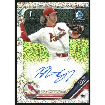 2019 Bowman Chrome Prospect Autographs Speckle Refractors #CPAMG Mateo Gil