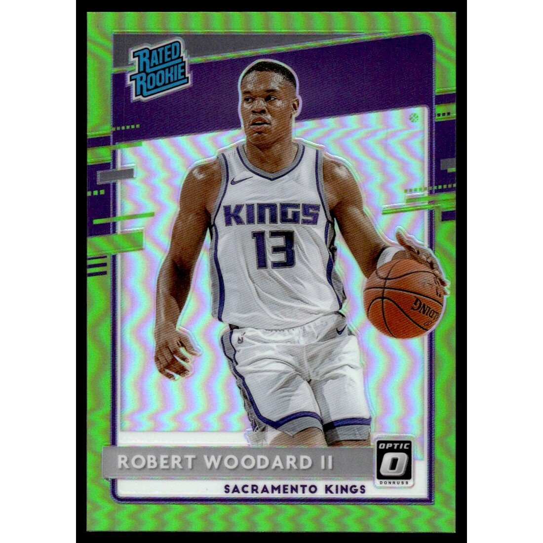 2020-21 Donruss Optic Lime Green #187 Robert Woodard II RR. rookie card picture