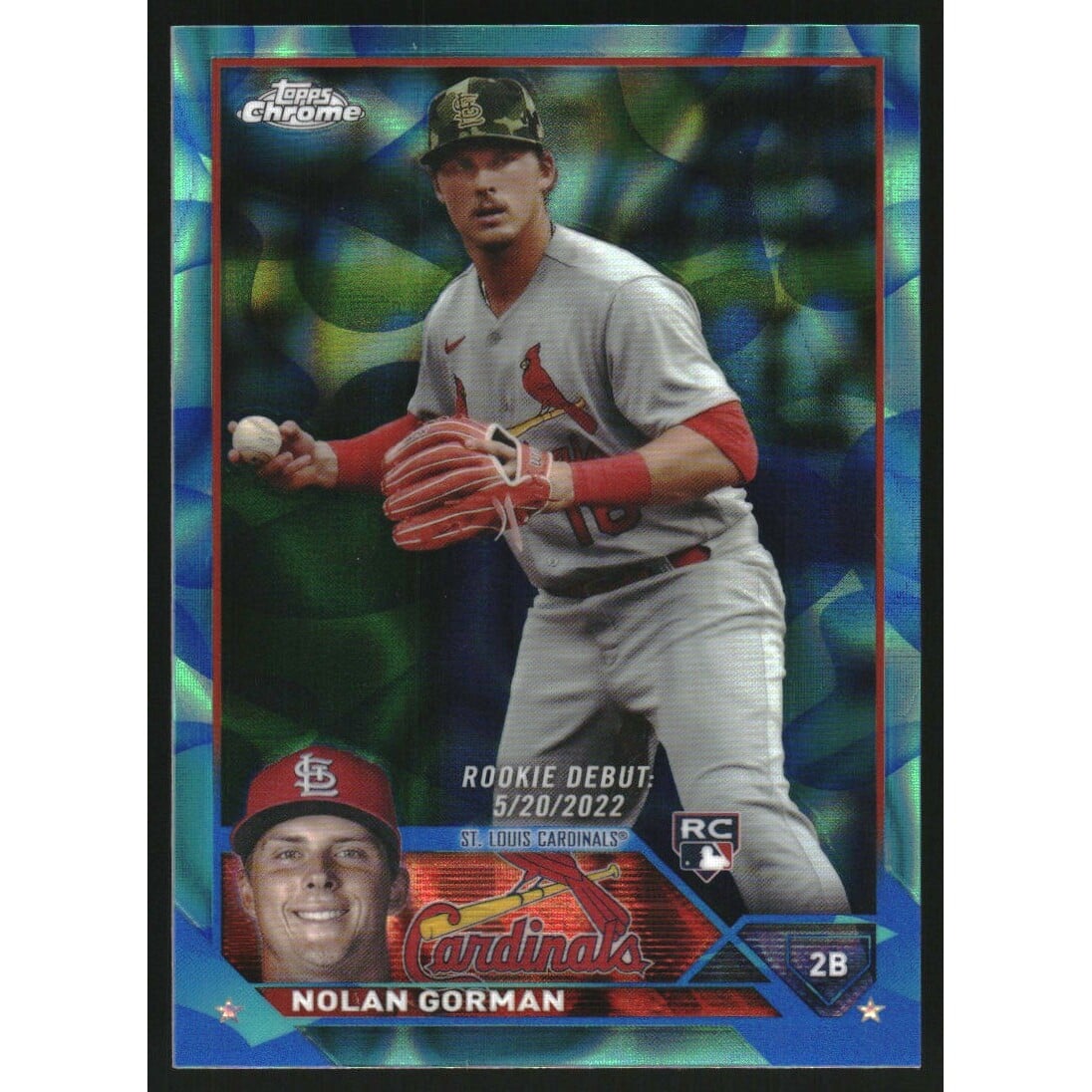 2023 Topps Chrome Update Aqua Blue Lava Lamp Refractors #USC145 Nolan Gorman. rookie card picture