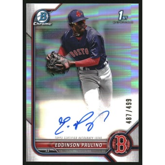 2022 Bowman Chrome Prospect Autographs Refractors #CPAEP Eddinson Paulino