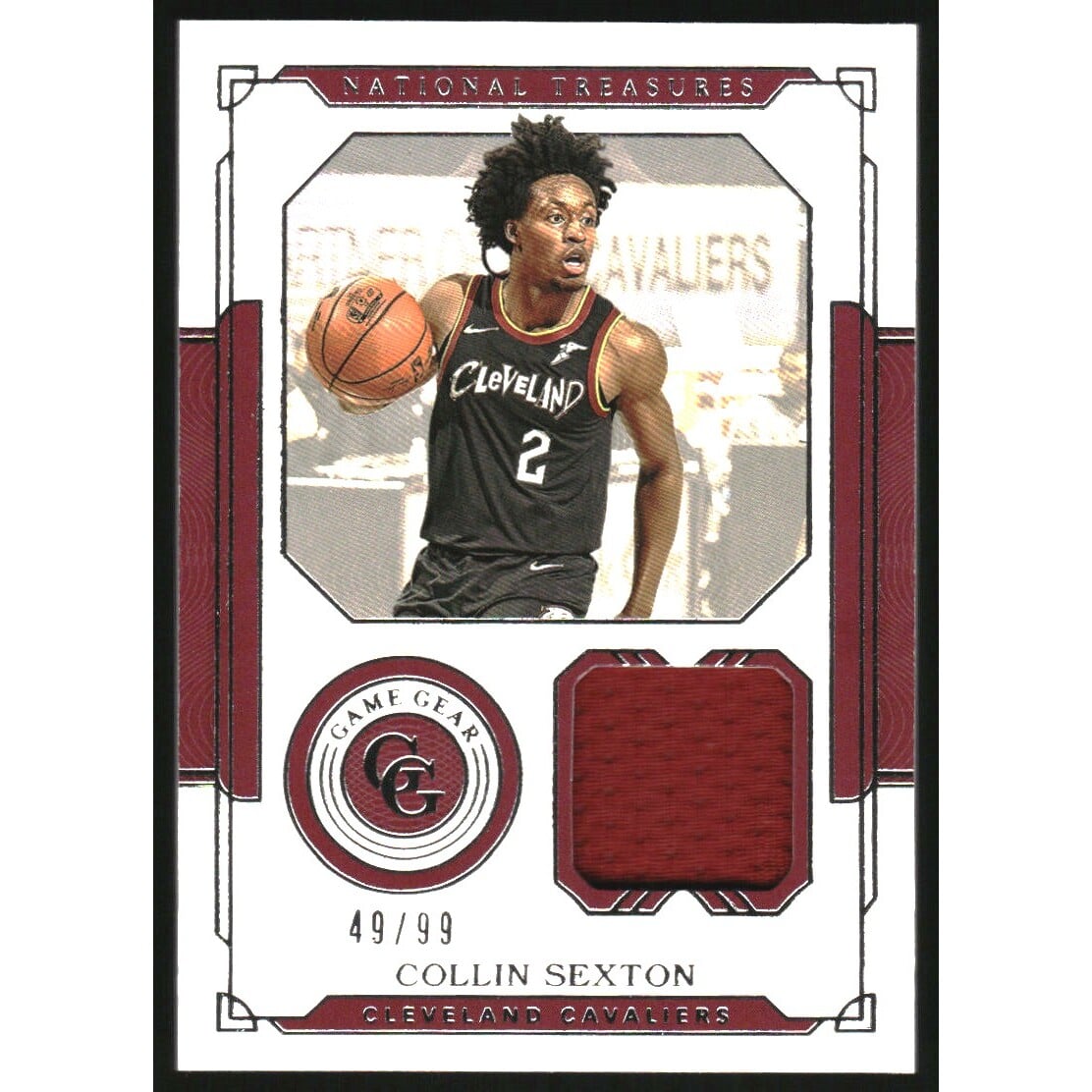 2020-21 Panini National Treasures Game Gear #4 Collin Sexton. rookie card picture