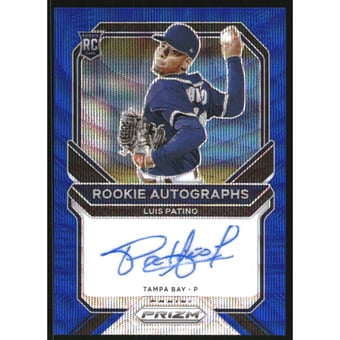 2021 Panini Prizm Rookie Autographs Prizms Blue Wave #8 Luis Patino/50