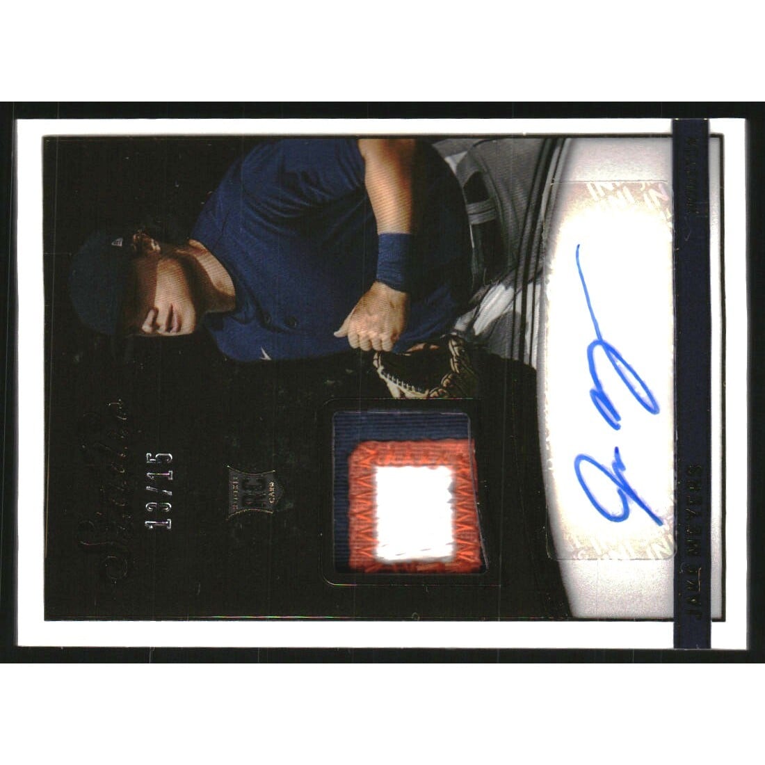 2022 Panini Chronicles Studio Black Material Signatures Gold #14 Jake Meyers/15. rookie card picture
