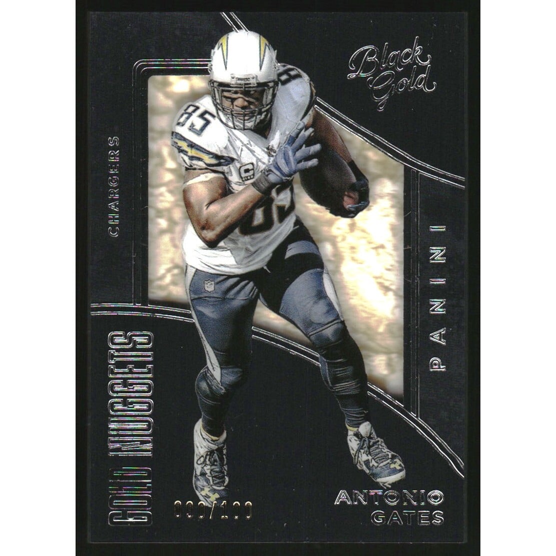 2016 Panini Black Gold Gold Nuggets White Gold #12 Antonio Gates