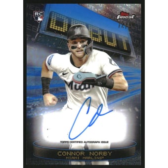 2025 Finest Debut Autographs Blue Refractors #DAVCN Connor Norby